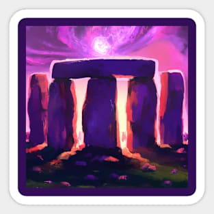 Stonehenge During a Purple Sunset Sticker